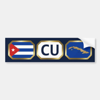 Cuba Flag Map Code Bumper Sticker