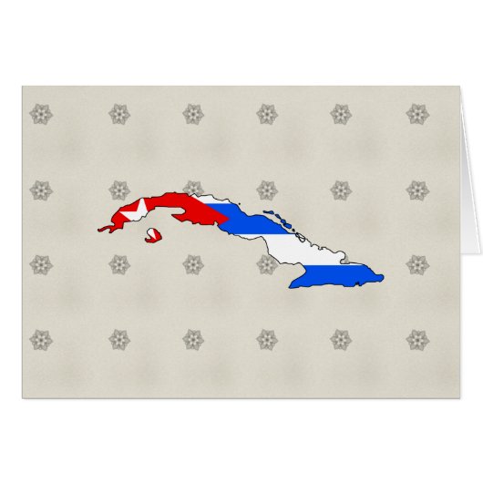 Cuba Flag Map full size Cards (Front Horizontal)