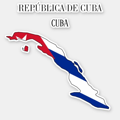 Cuba Flag Map Sticker