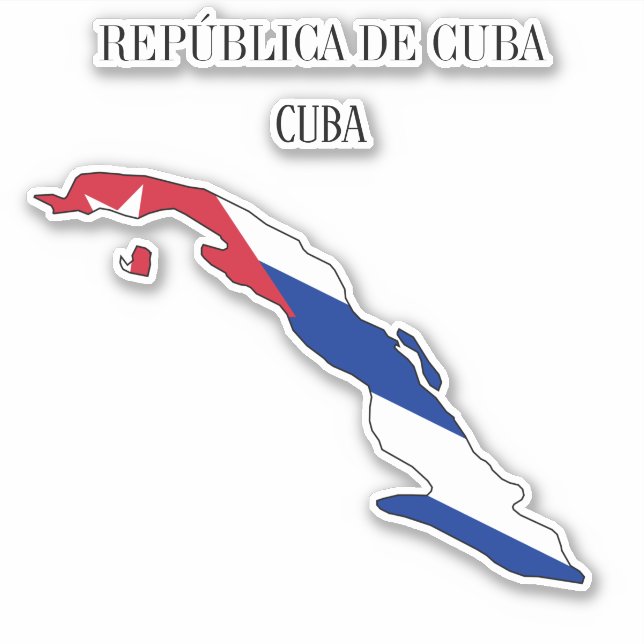 Cuba Flag Map Sticker (Front)
