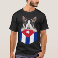 Cuba Flag Miniature Bull Terrier Dog In Pocket