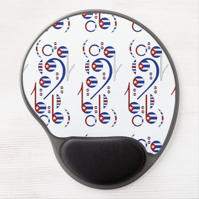 Cuba Flag Music Notes Gel Mouse Pad (Front)
