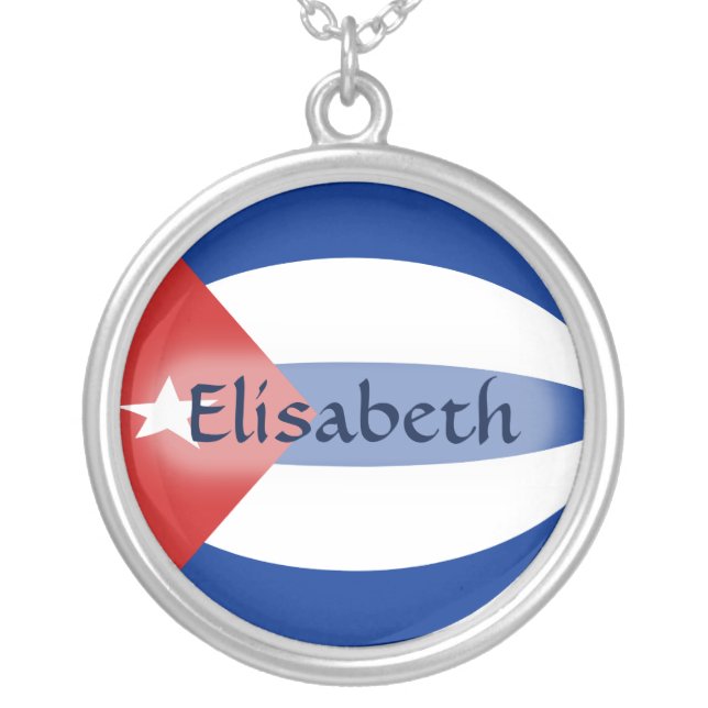 Cuba Flag + Name Necklace (Front)