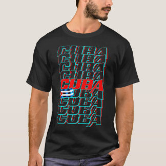 Cuba flag neon color T-Shirt