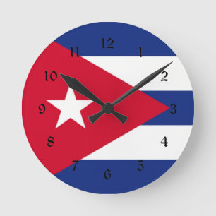 Cuba: Flag of Cuba Round Clock