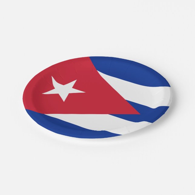 Cuba Flag Paper Plates (Angled)