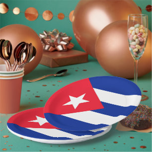 Cuba flag paper plates