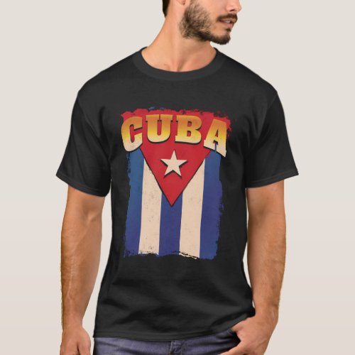 Cuba Flag Patriotic Support Cuban Revolution T_Shirt