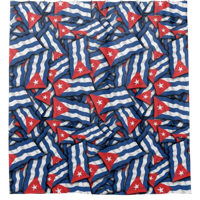 Cuba Flag Pattern Shower Curtain (Front)