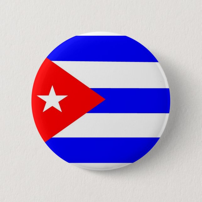 Cuba Flag Pinback Button (Front)