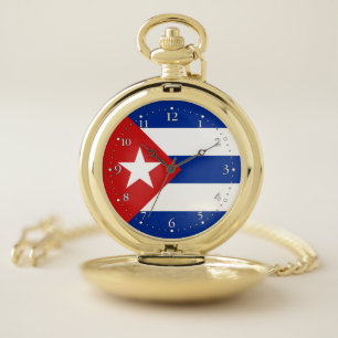 Cuba Flag Pocket Watch