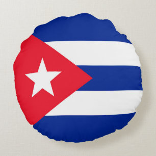 Cuba flag round pillow