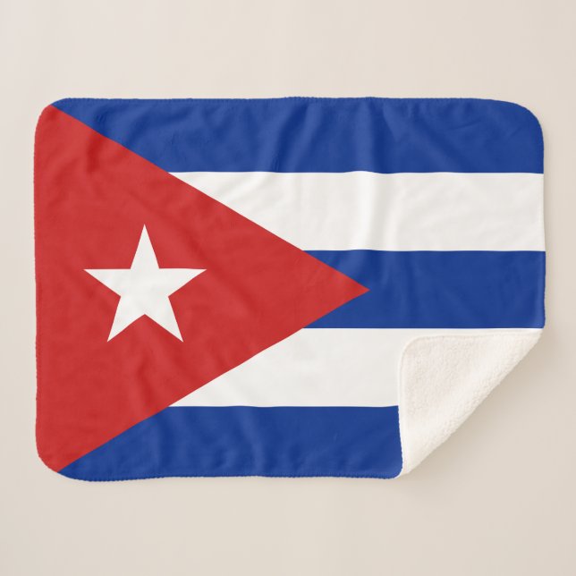 Cuba Flag Sherpa Blanket (Front (Horizontal))