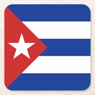 Cuba Flag Square Paper Coaster