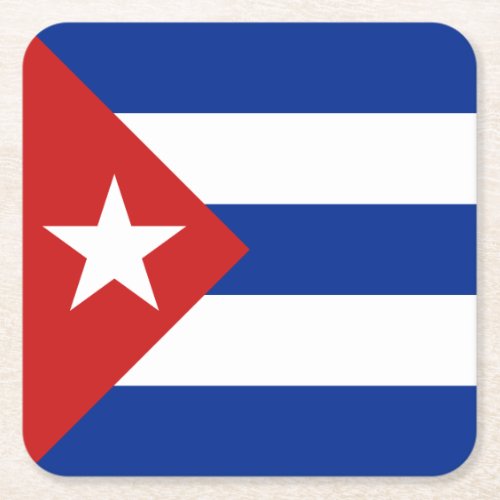 Cuba Flag Square Paper Coaster