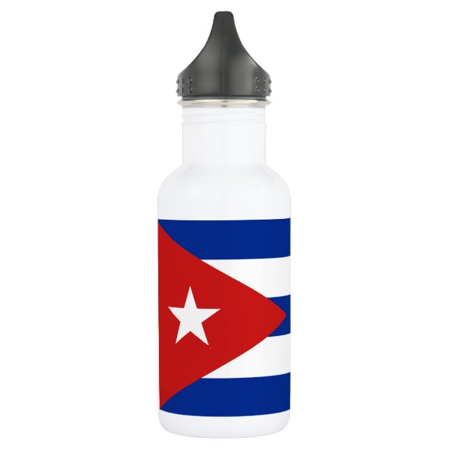 Cuba Flag Stainless Steel Water Bottle (Left)
