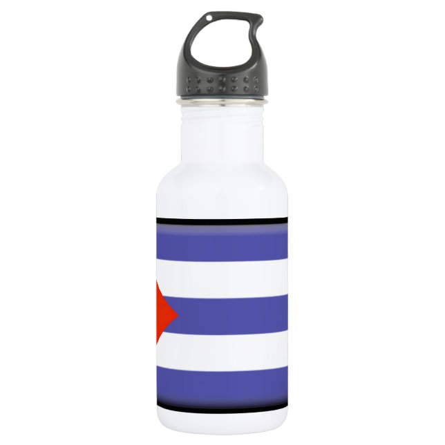 Cuba Flag Stainless Steel Water Bottle (Front)