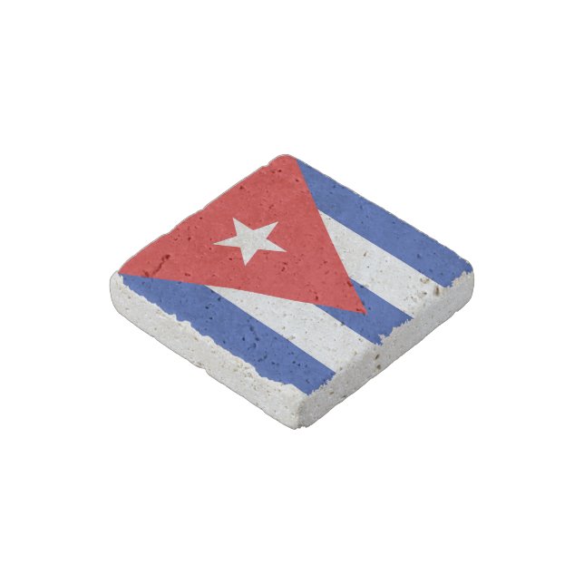 Cuba Flag Stone Magnet (Angled)