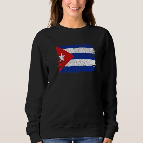 Cuba Flag Support Friendship Peace Vintage Retro Sweatshirt