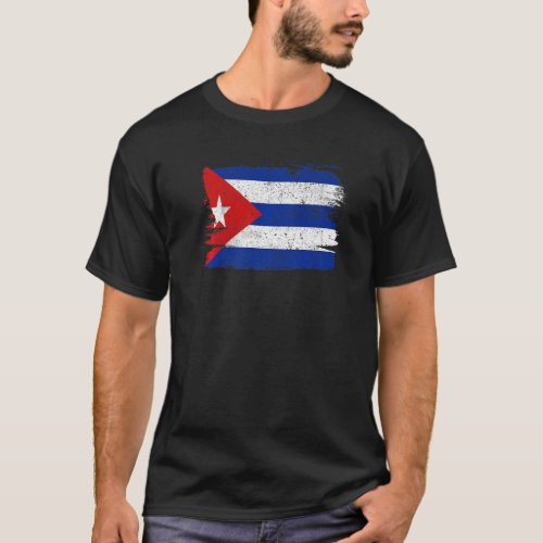 Cuba Flag Support Friendship Peace Vintage Retro T_Shirt