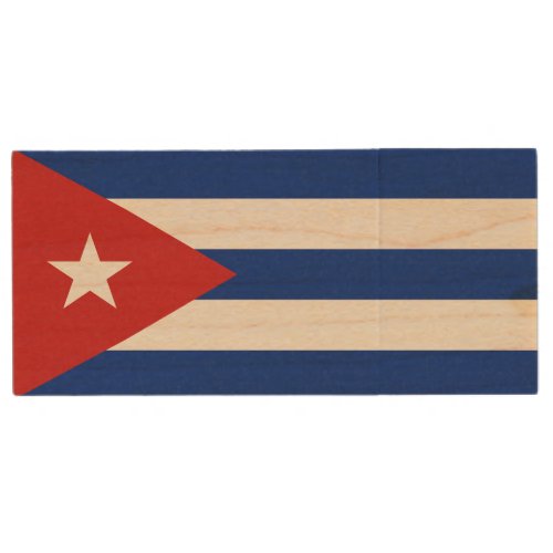 Cuba Flag Wood Flash Drive