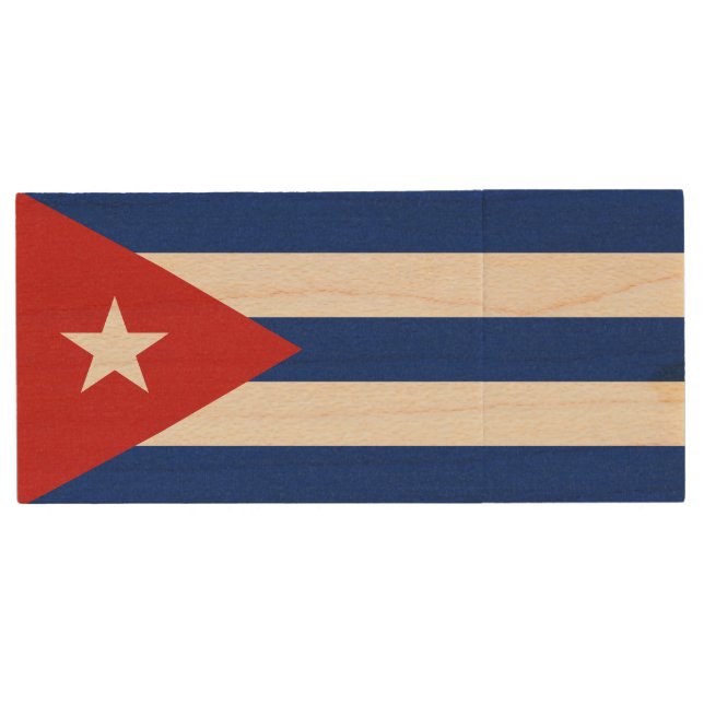 Cuba Flag Wood Flash Drive (Front)