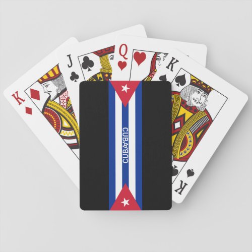 Cuba flags and text playing cards