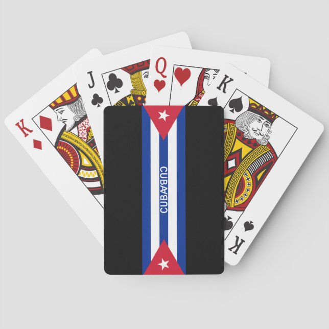 Cuba flags and text poker cards (Back)