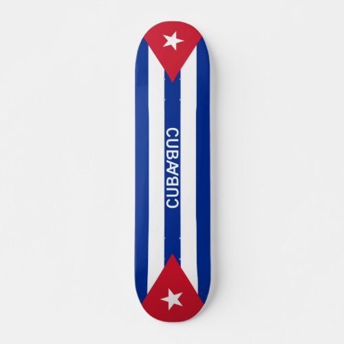 Cuba flags and text skateboard deck