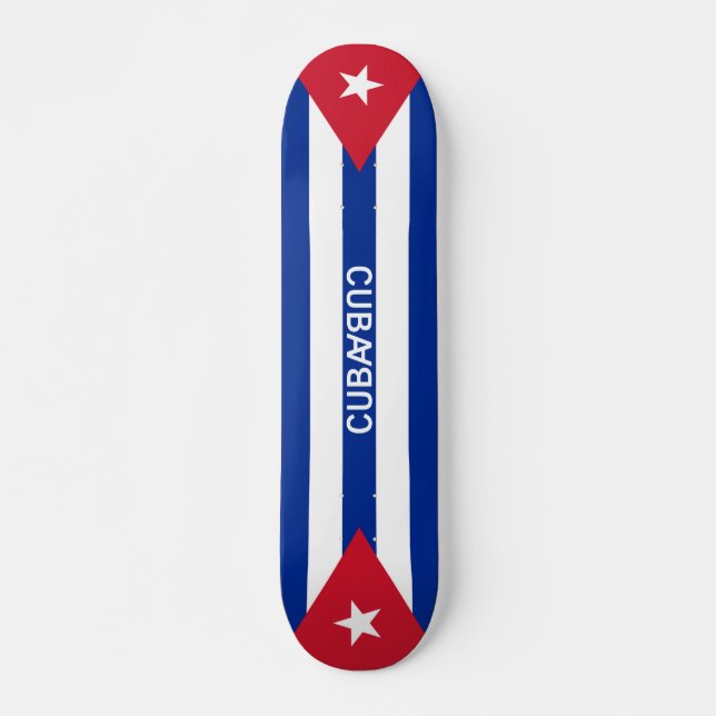 Cuba flags and text skateboard deck (Front)