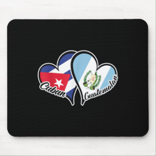 Cuba Guatemala Flag Heart Half Cuban Half Guatemal Mouse Pad