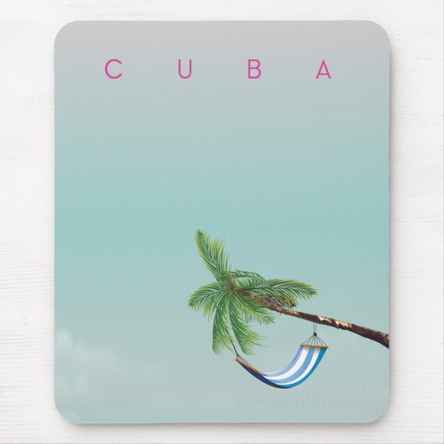 Cuba Hammock Vintage style vacation print. Mouse Pad (Front)