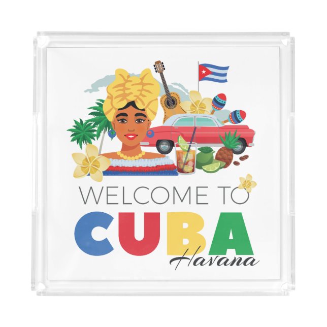Cuba Havana Acrylic Tray (Front)