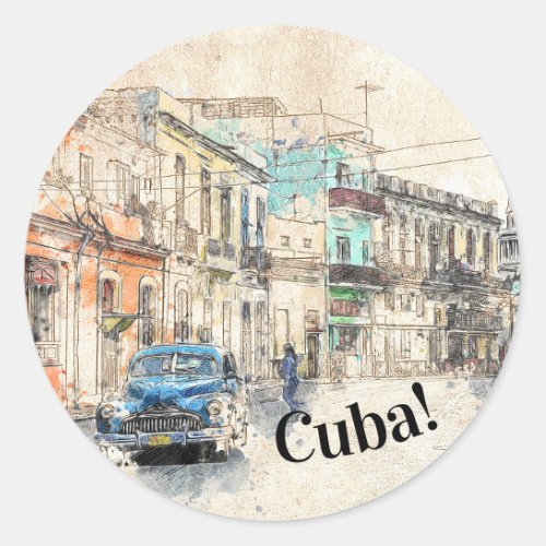 Cuba Havana Cuba Classic Round Sticker