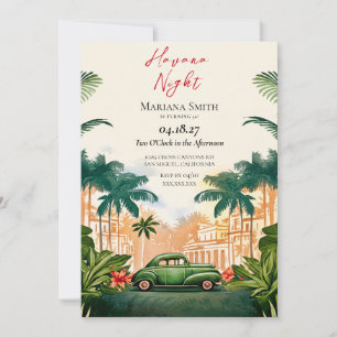Cuba Havana Night Birthday Invitation