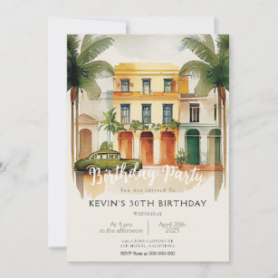 Havana Nights Birthday Invitation 