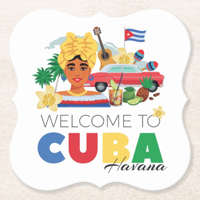 Cuba Havana Paper Coaster (Front)