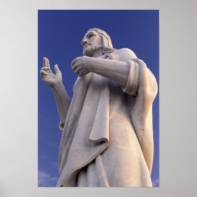 Cuba, Havana, Sculpture of Jesus. Poster (Front)