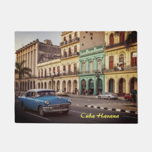 Cuba Havana Vintage Classic Car Cityscape Doormat