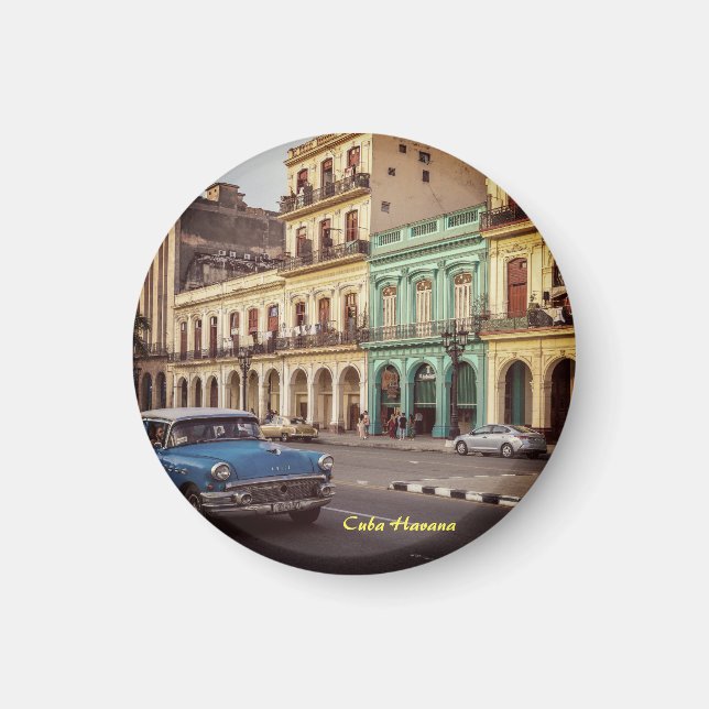 Cuba Havana Vintage Classic Car Cityscape Magnet (Front)