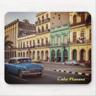 Cuba Havana Vintage Classic Car Cityscape Mouse Pad