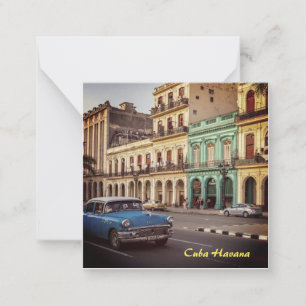 Cuba Havana Vintage Classic Car Cityscape Note Card