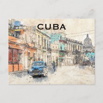 Cuba Havana Vintage Travel Tourism Add Postcard by sunbuds at Zazzle