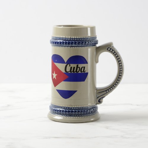 Cuba Heart Flag Beer Stein