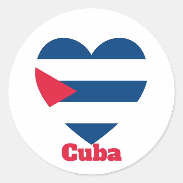 Cuba Heart Flag  Classic Round Sticker (Front)