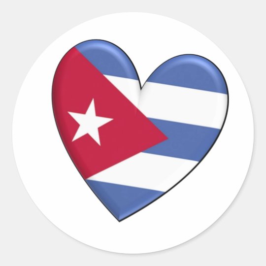 Cuba Heart Flag Classic Round Sticker