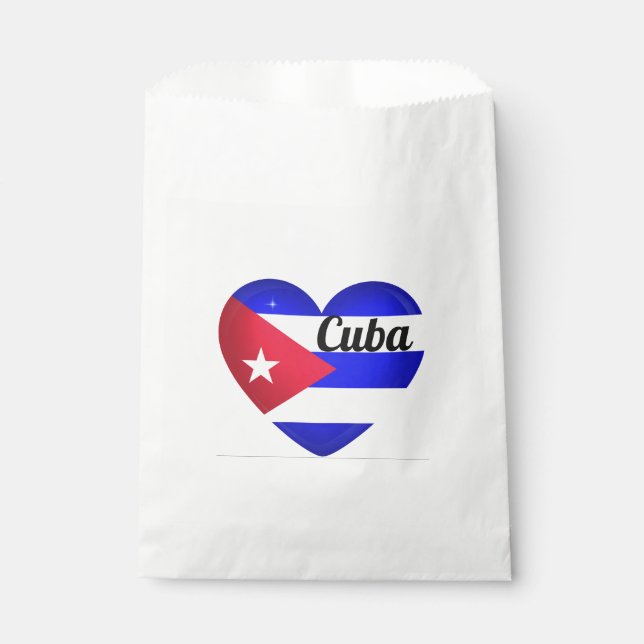Cuba Heart Flag Favor Bag (Front)