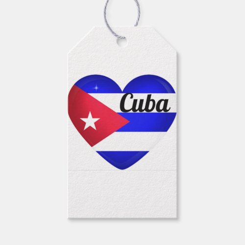 Cuba Heart Flag Gift Tags