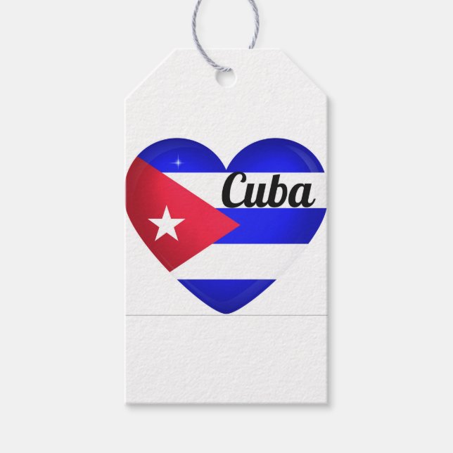 Cuba Heart Flag Gift Tags (Front)