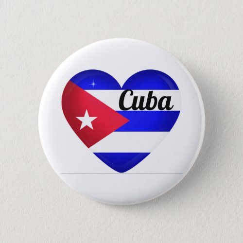 Cuba Heart Flag Pinback Button